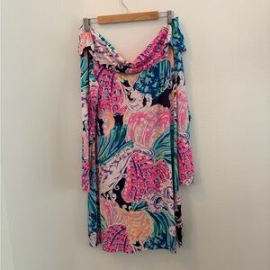 Lilly Pulitzer Pink Blue Multicolor Printed Dress